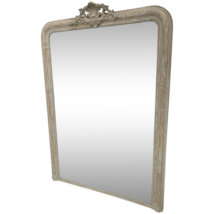 Louis XV style mirror in wood and patinated stucco XIX century