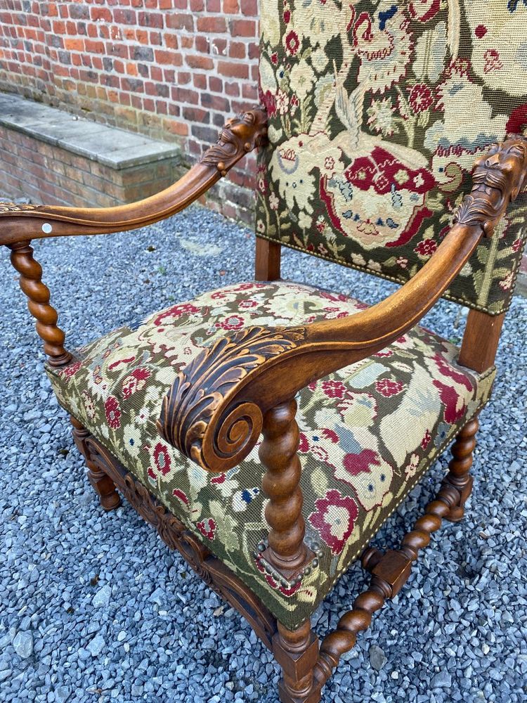 Sessel Im Louis XIII-Stil Aus Eiche Circa 1900/1930