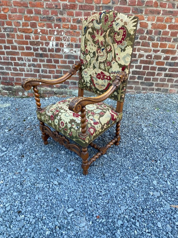 Sessel Im Louis XIII-Stil Aus Eiche Circa 1900/1930
