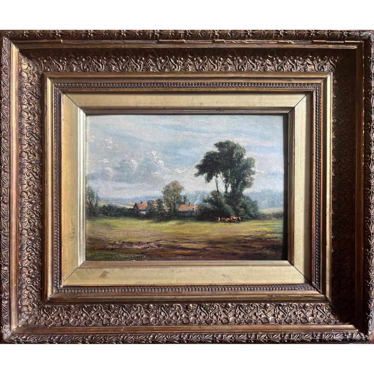 Tableau HSP James EMERY (1819-1899) Campagne Angleterre Fudbury Cornard