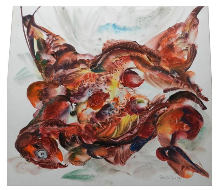 "Gabrielle Bouffay, acquerello su carta, circa 1970"