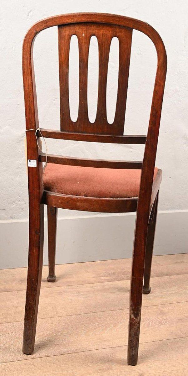 Thonet, Stained Wood Chair with Openwork Back, Viennese Secession, Circa 1900