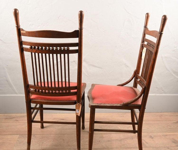 Pair of Large Oak Chairs, Thonet Type, Austria, 19th Century