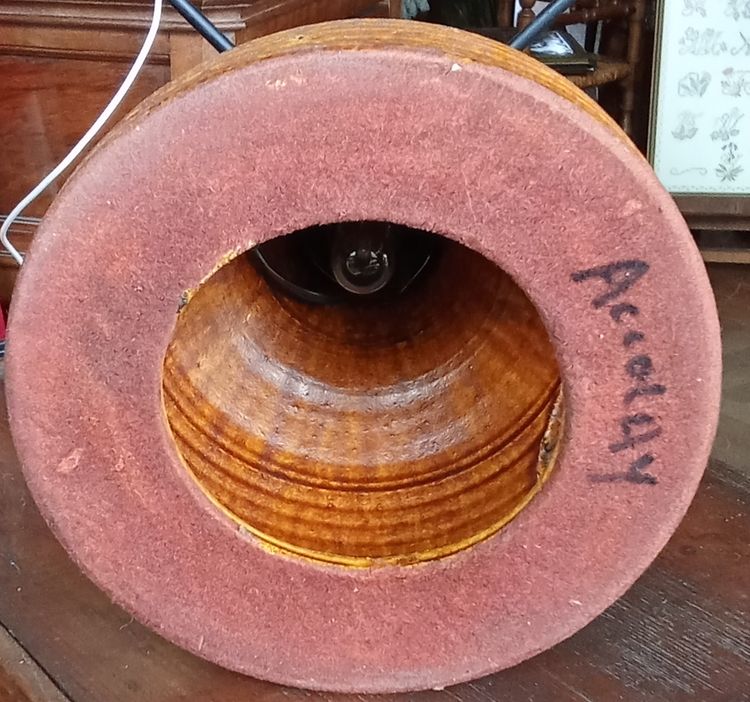 Ancienne Lampe Accolay abat jour inclusion résine/années 1960