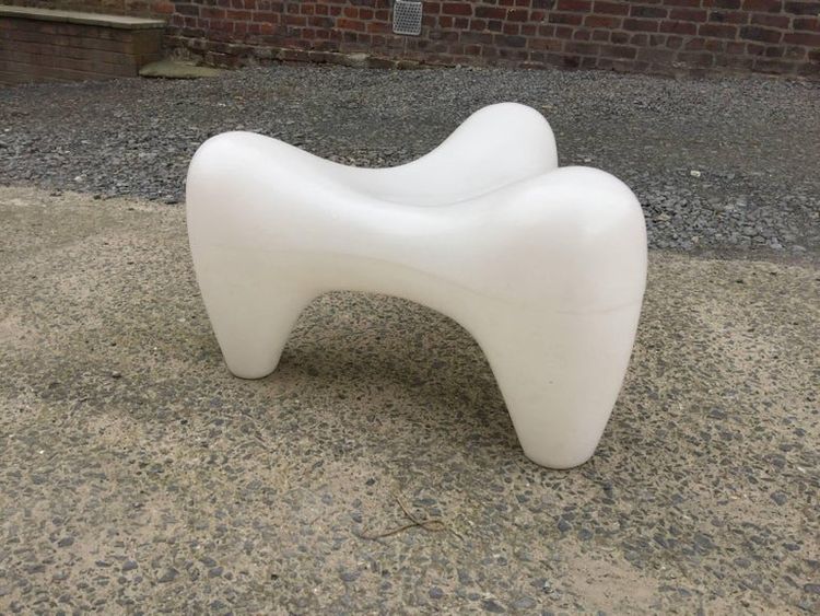 Douglas Mont , Tabouret Vintage En Plastique