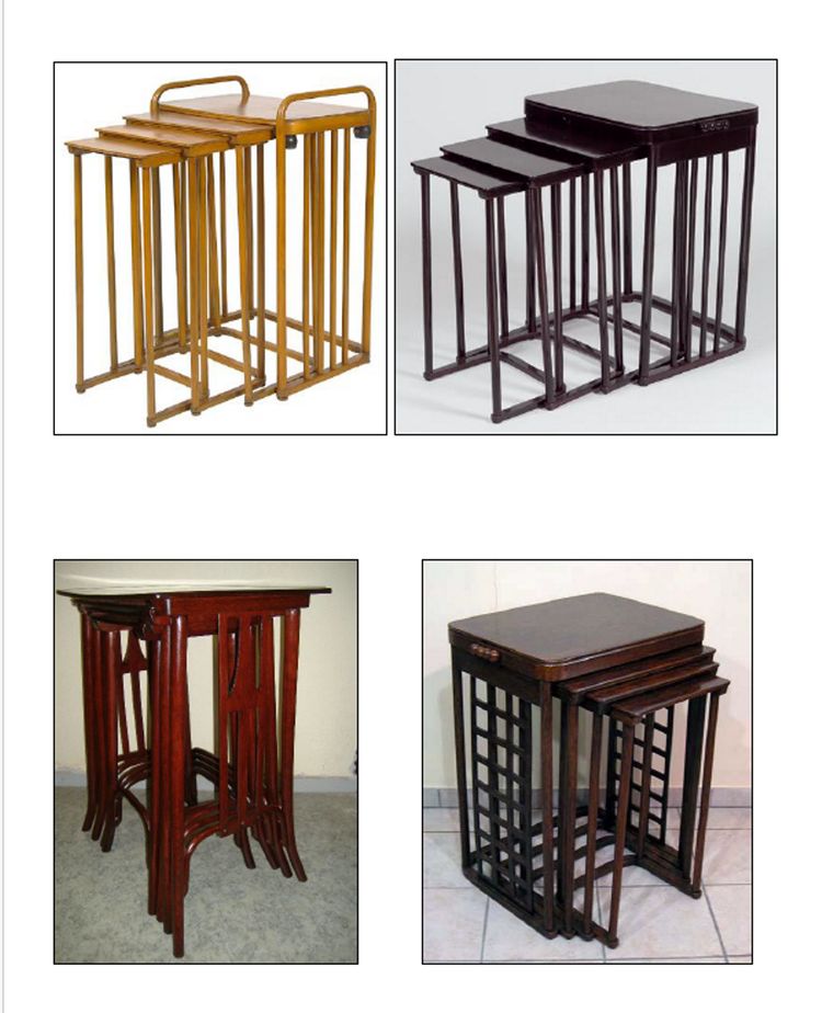 Tables gigognes par KOHN, Sécession viennoise, 1910 , 2 teintes