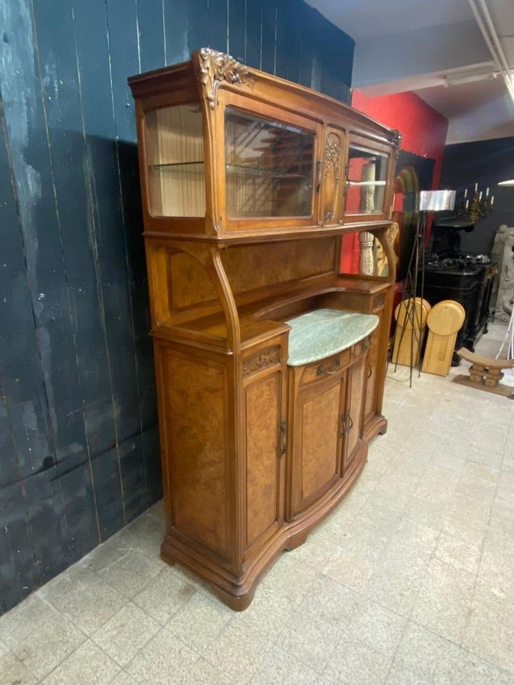 Gauthier-poinsignon & Cie , Großes Jugendstil-Buffet Aus Mahagoni Und Ulmenholz Circa 1900