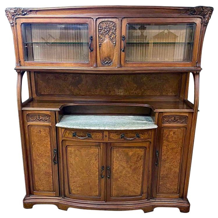 Gauthier-poinsignon & Cie , Großes Jugendstil-Buffet Aus Mahagoni Und Ulmenholz Circa 1900