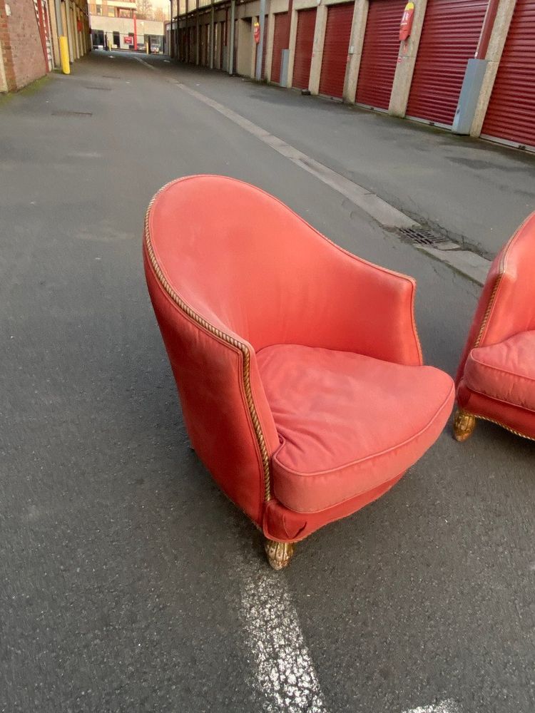 3 Chauffeuse in legno dorato Art Déco 1920/1930 circa