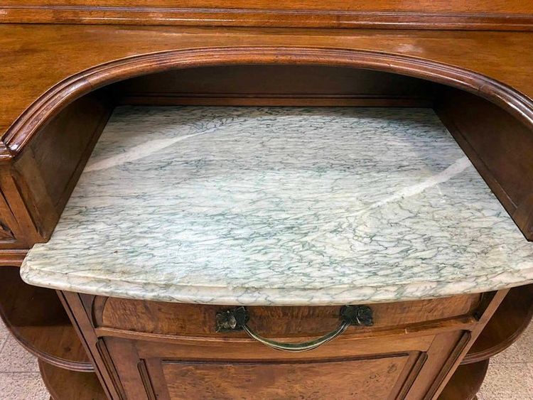 Gauthier-poinsignon & Cie , Art Nouveau Mahogany And Elm Burr Sideboard Circa 1900