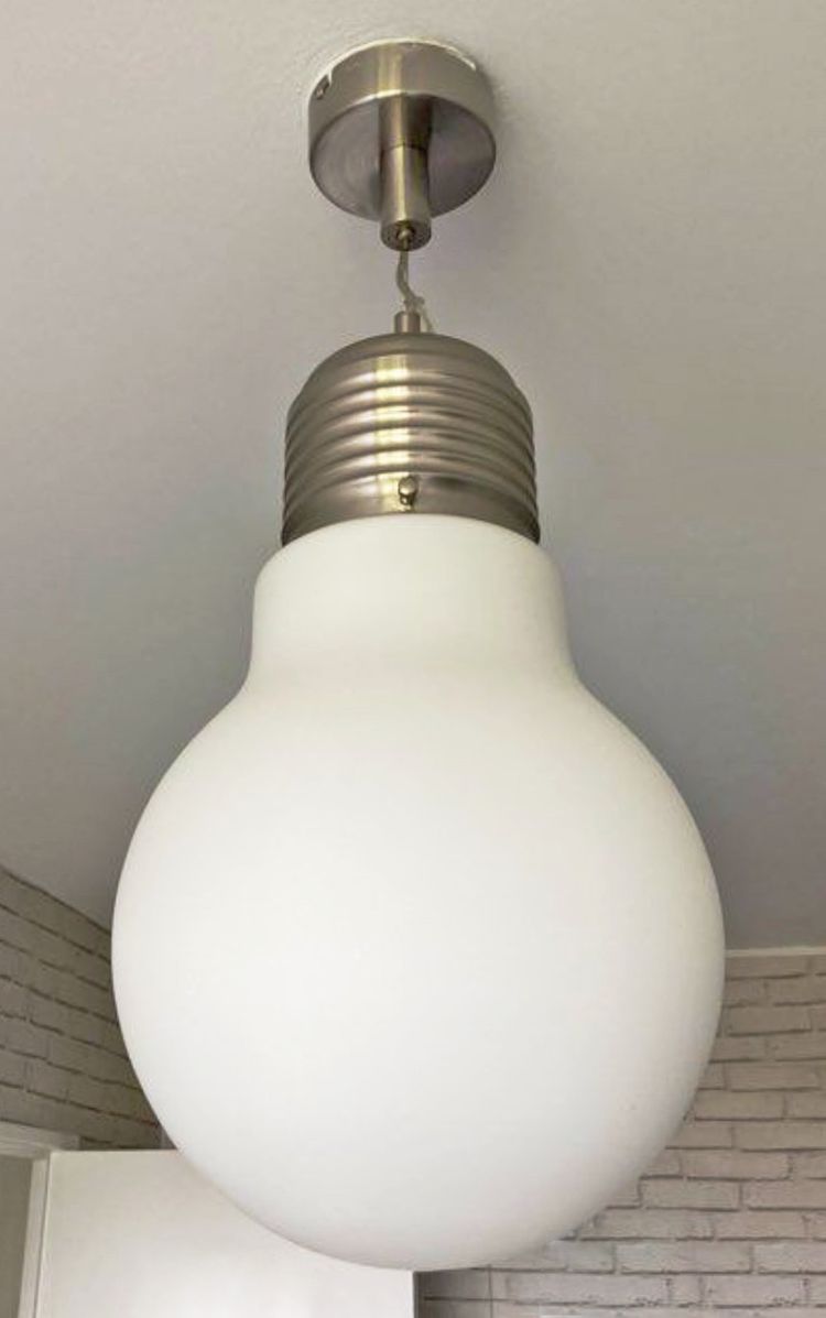 Giant light bulb pendant by Agemob International, 1980s