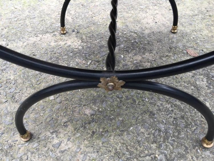Tabouret Curule En Métal Laqué Circa 1950/1960