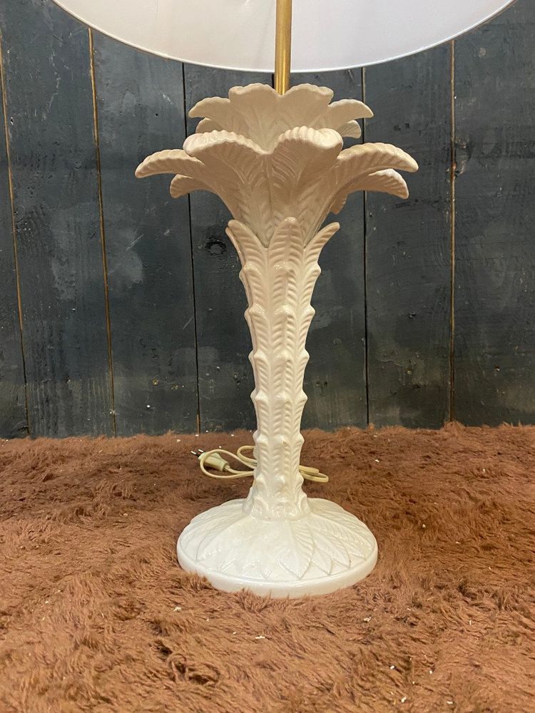 In Der Geschmack Von Tommaso Barbi. Tischlampe Palmenform Keramik Circa 1970