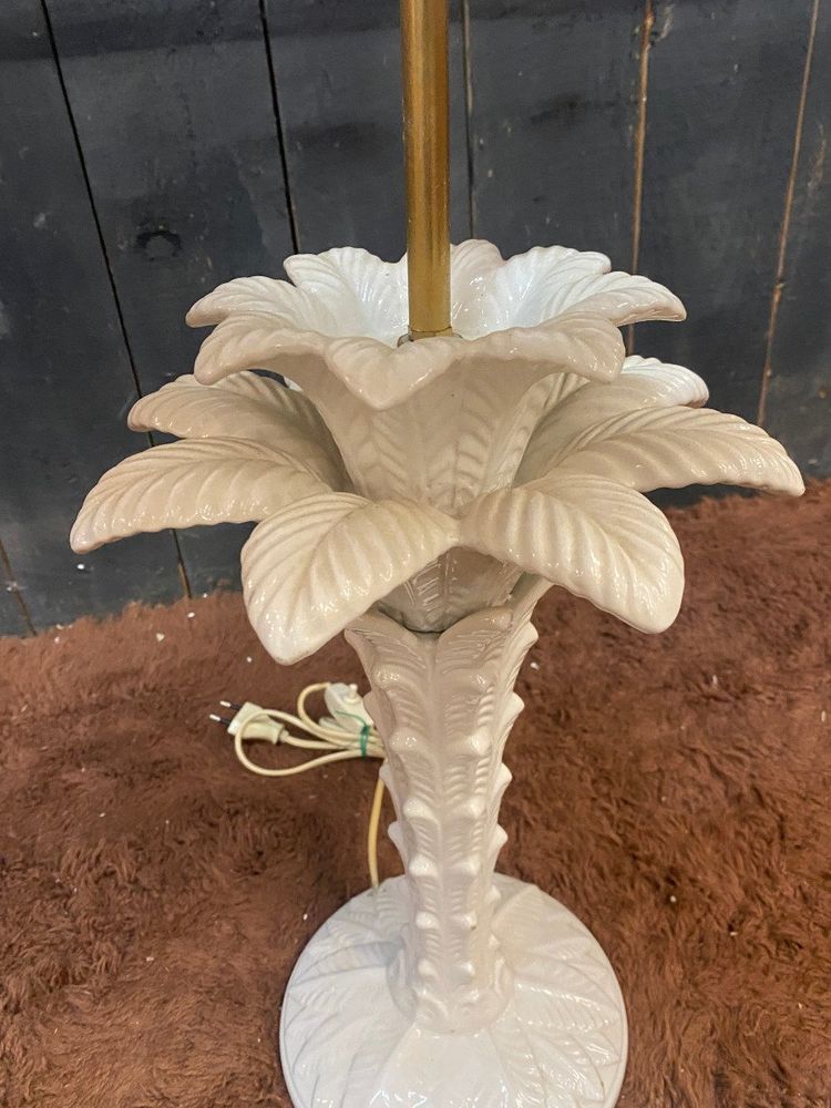 In Der Geschmack Von Tommaso Barbi. Tischlampe Palmenform Keramik Circa 1970