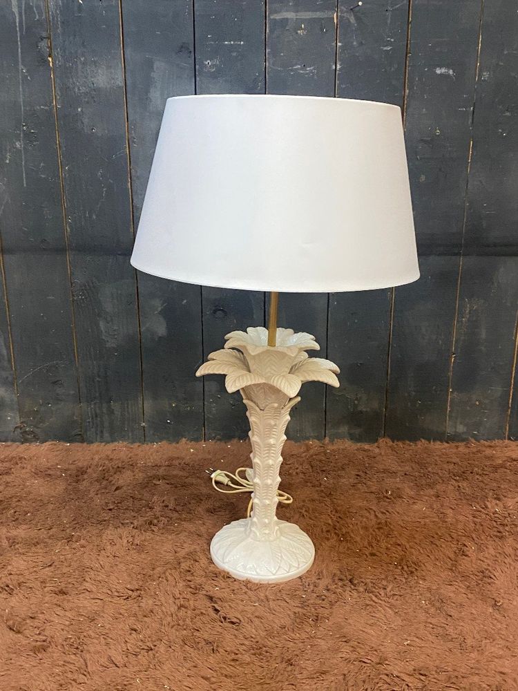 In Der Geschmack Von Tommaso Barbi. Tischlampe Palmenform Keramik Circa 1970