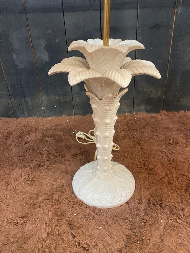 In Der Geschmack Von Tommaso Barbi. Tischlampe Palmenform Keramik Circa 1970