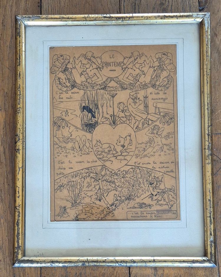Le Printemps Drawing on Carlegle tracing paper
