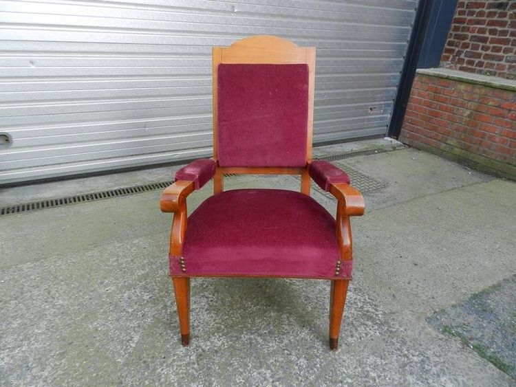 Grands Fauteuils Art Déco En Merisier Circa 1930/1950