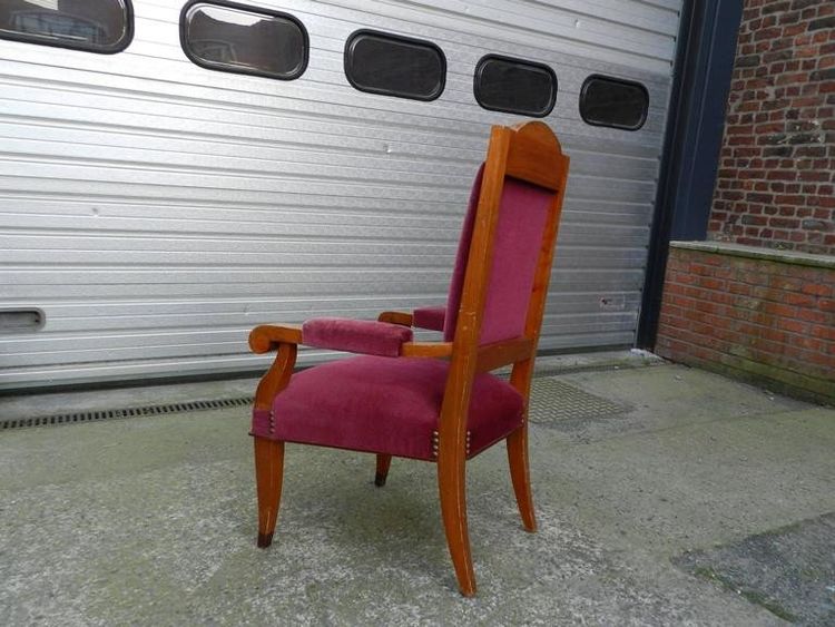 Grands Fauteuils Art Déco En Merisier Circa 1930/1950