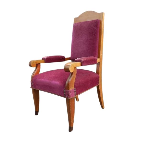 Grands Fauteuils Art Déco En Merisier Circa 1930/1950