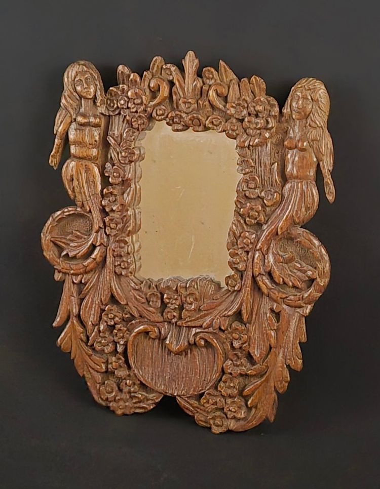 Miroir En Chêne, Travail d'Art Populaire