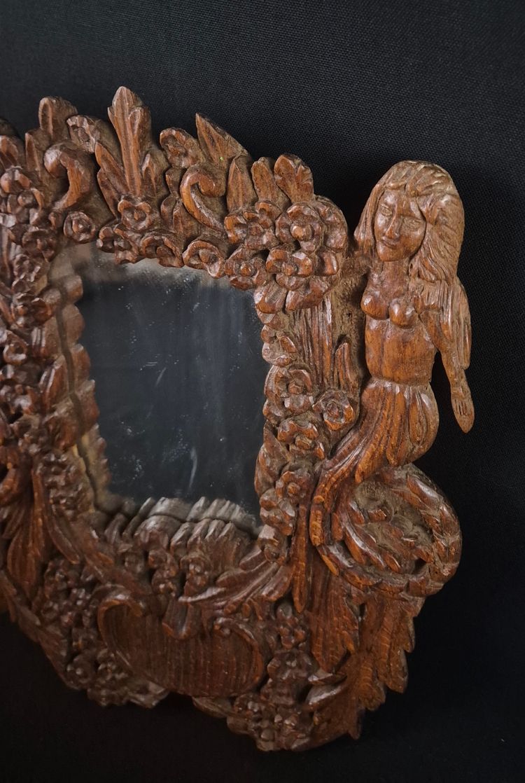 Miroir En Chêne, Travail d'Art Populaire