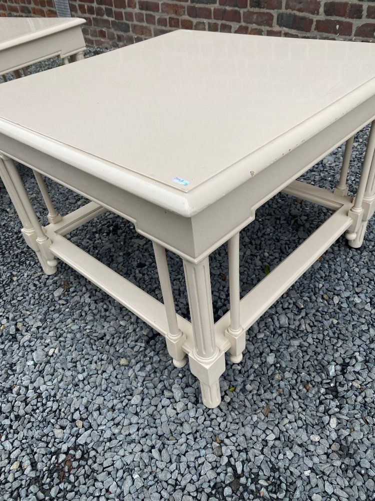 Paire De Grandes Tables d'Appoint En Bois Laqué De Style Néo Classique, Maison Et Jardin, 1970