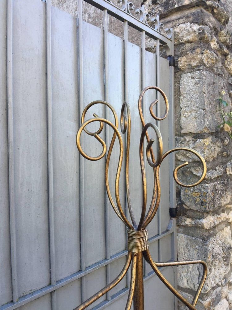 grand Valet De Pied Ou Serviteur Muet En Métal Doré , Circa 1970/1980