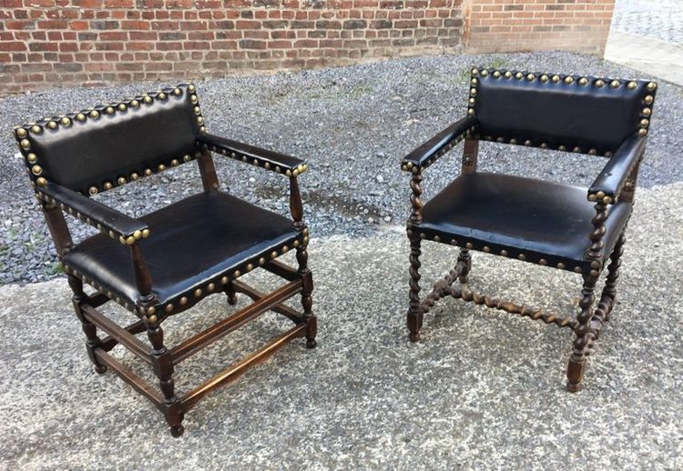 Two antique Louis XIII armchairs that could form a pair