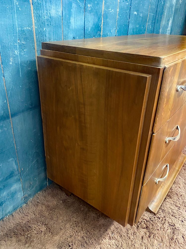 Elegante cassettiera Art Déco in palissandro e bronzo nichelato 1930 circa