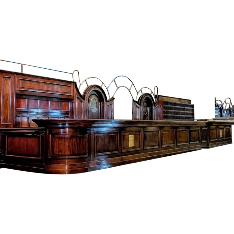 Large hotel reception counter (11.5m) with back counter (16.9m)