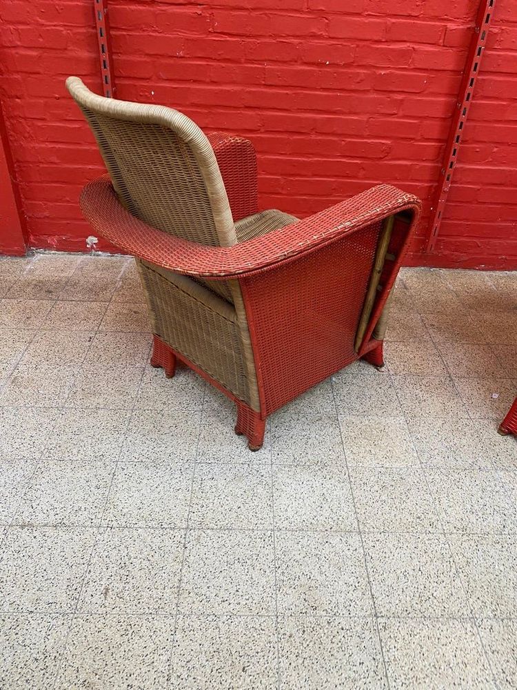 Paire De Fauteuils Art Déco En Rotin Circa 1930