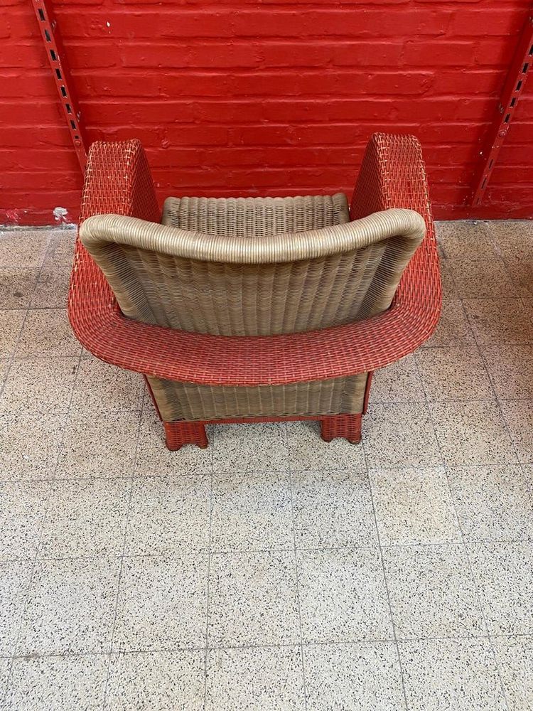 Paire De Fauteuils Art Déco En Rotin Circa 1930