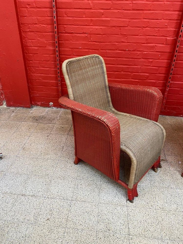 Paire De Fauteuils Art Déco En Rotin Circa 1930