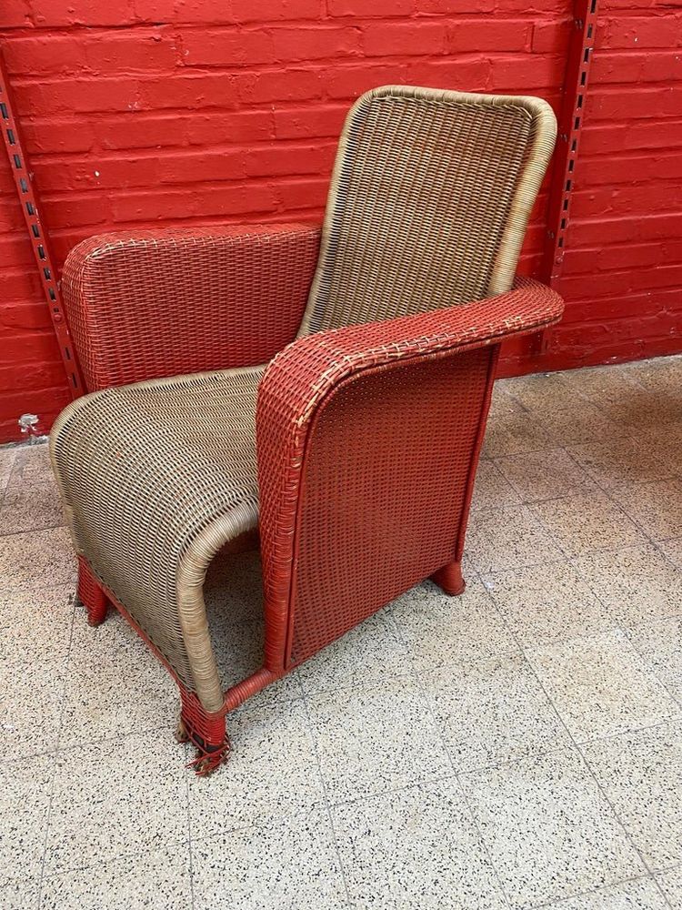 Paire De Fauteuils Art Déco En Rotin Circa 1930