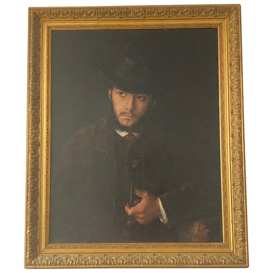 Paul de LABOULAYE (1849-1926) - Portrait de Léon Bonnat à la pipe - Huile sur Toile 