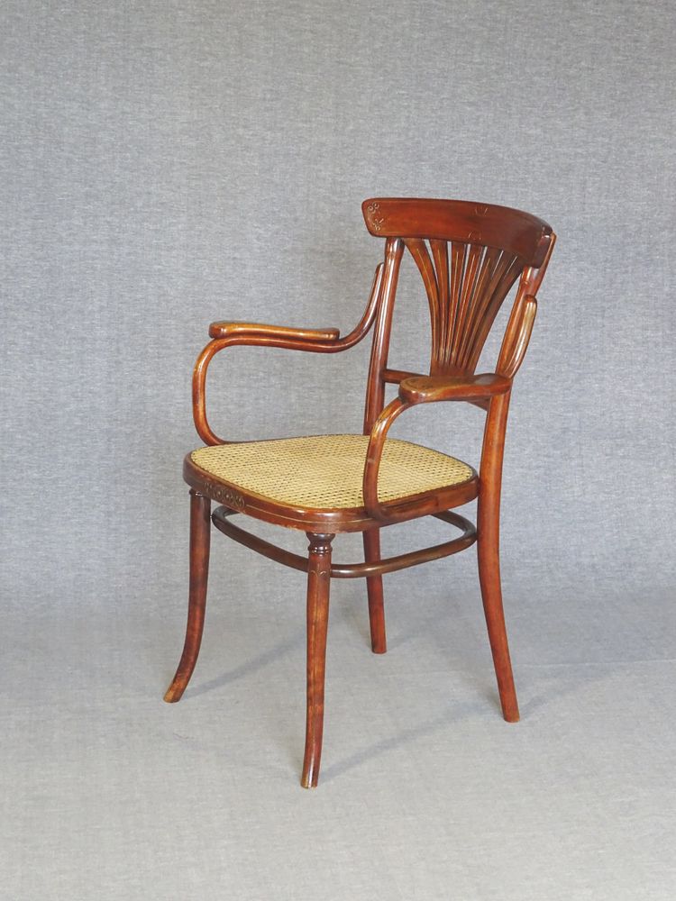 Poltrona Thonet N°221 , intarsio "bronzo" 1905, canalizzazione perfetta