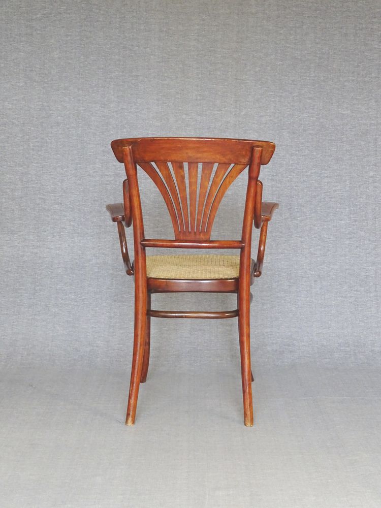 Poltrona Thonet N°221 , intarsio "bronzo" 1905, canalizzazione perfetta