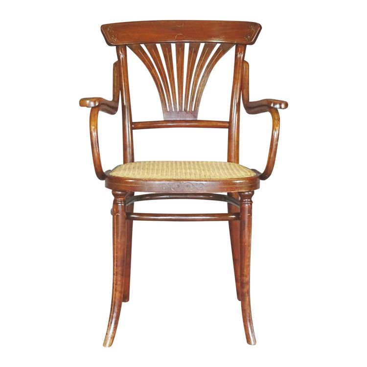 Poltrona Thonet N°221 , intarsio "bronzo" 1905, canalizzazione perfetta
