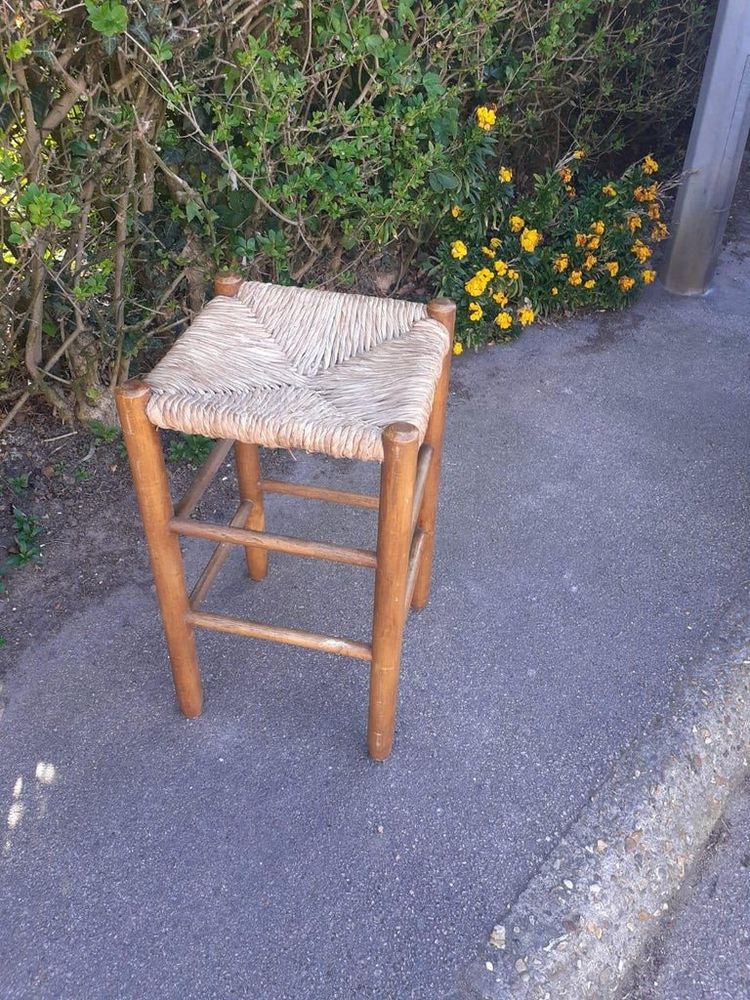 4 sgabelli in paglia e legno Circa 1950/1960