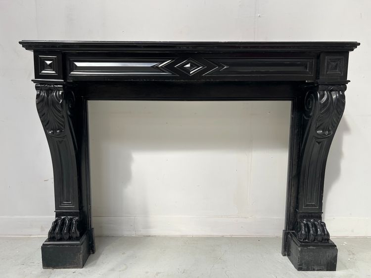 Napoleon III mantel with black marble claw feet 19th century