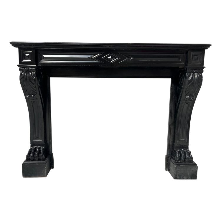 Napoleon III mantel with black marble claw feet 19th century