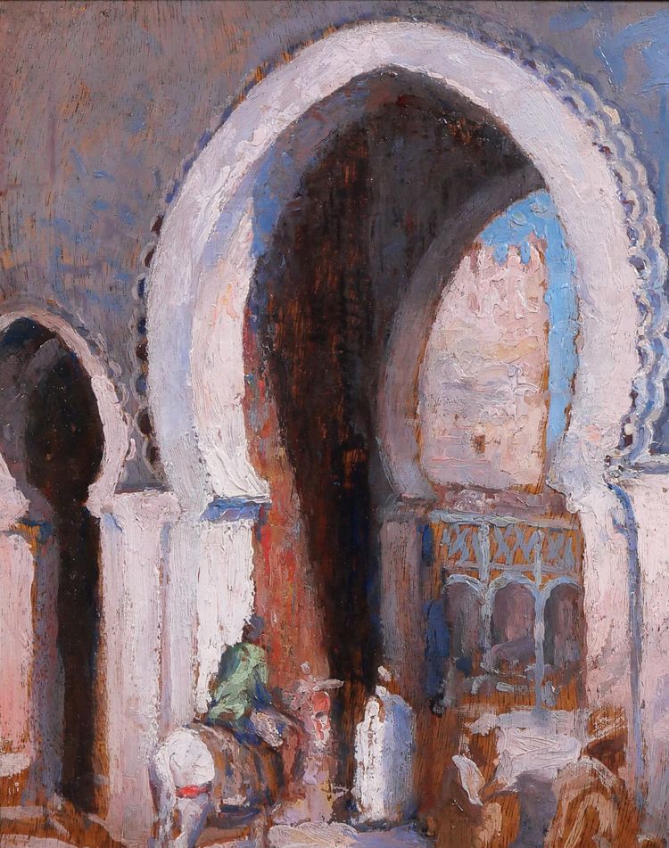 Henri Pontoy (attributed to) 1888-1968 Morocco, Fez, landscape Orientalist painting
