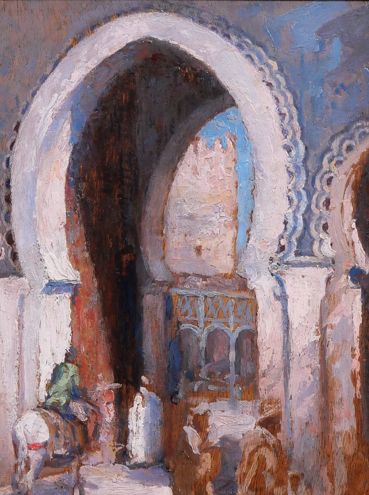 Henri Pontoy (attributed to) 1888-1968 Morocco, Fez, landscape Orientalist painting