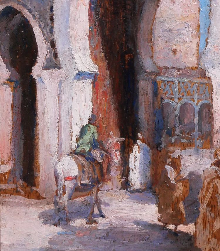 Henri Pontoy (attributed to) 1888-1968 Morocco, Fez, landscape Orientalist painting