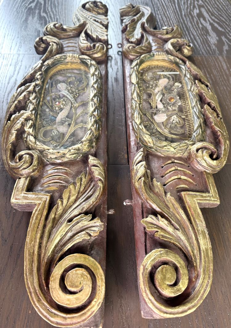 Pair Of Reliquaries - altarpiece element - 18th century