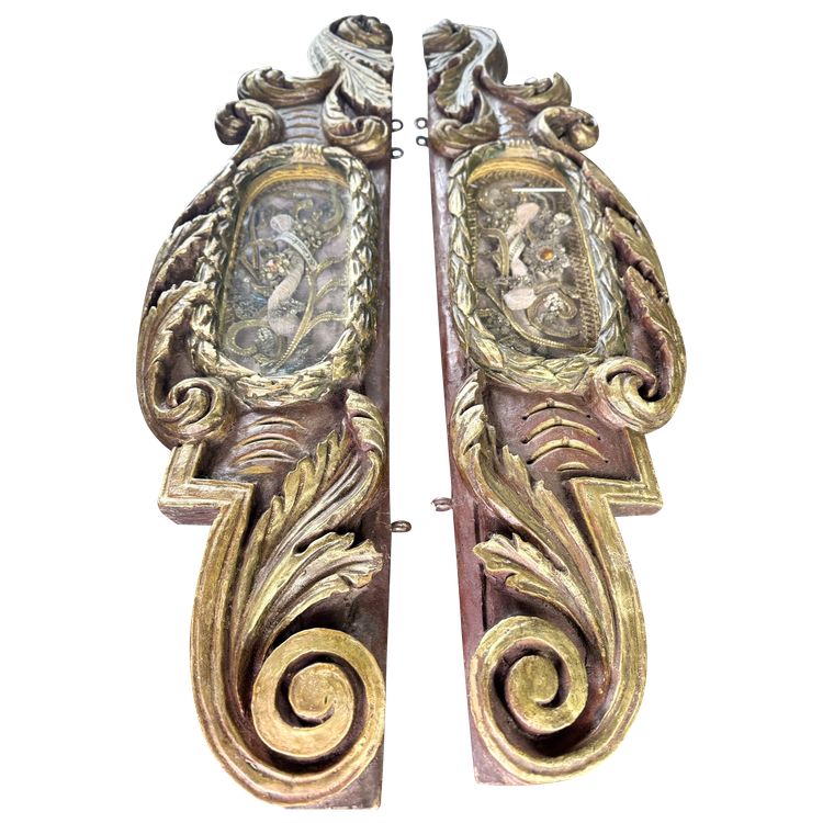 Pair Of Reliquaries - altarpiece element - 18th century