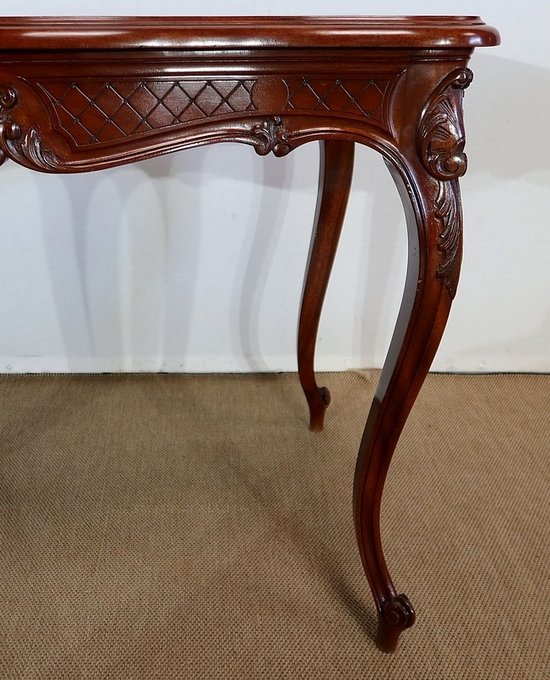  Table de milieu en Acajou massif, style Louis XV – 2ème partie XIXe 