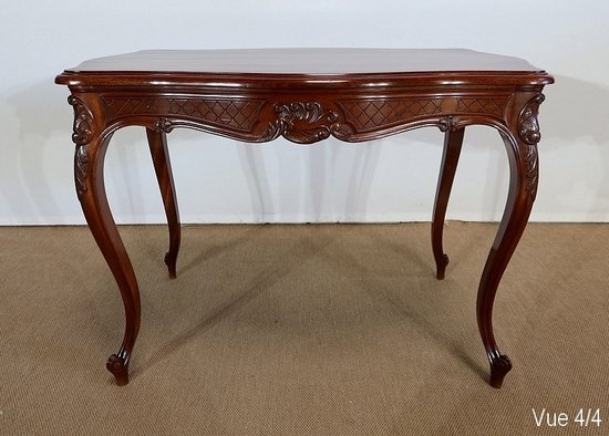  Table de milieu en Acajou massif, style Louis XV – 2ème partie XIXe 