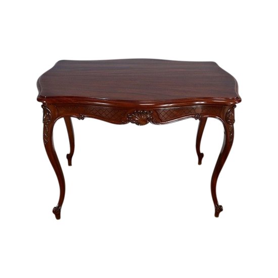  Solid mahogany middle table, Louis XV style - 2nd part of the 19th century